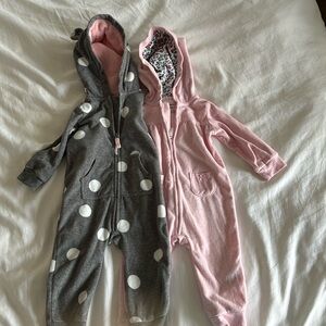 Girls 12m fleece winter/fall zip-ups